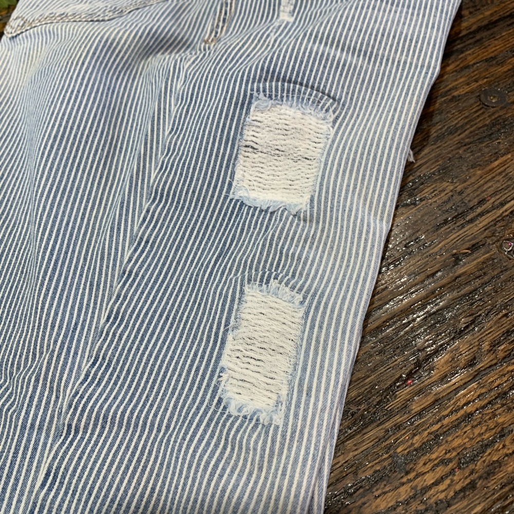 Democracy Jeans Striped Distressed 12 Girlfriend NWOT Cute Boho See - Picture 14 of 16